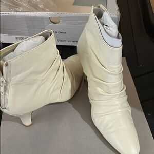 Elegant Cream Ankle Boots